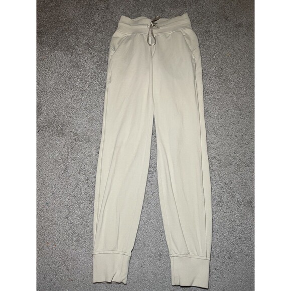 Lululemon Ready To Rulu Jogger Size 0 Beige Classic Preppy Logo Sports - Picture 2 of 11